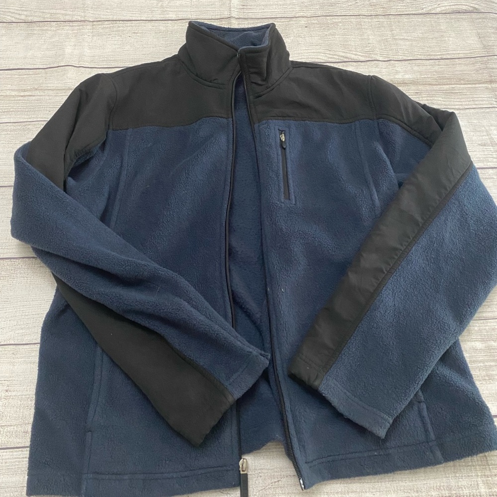 Reel Legends XL Full Zip Jacket Blue Mock Collar Pockets